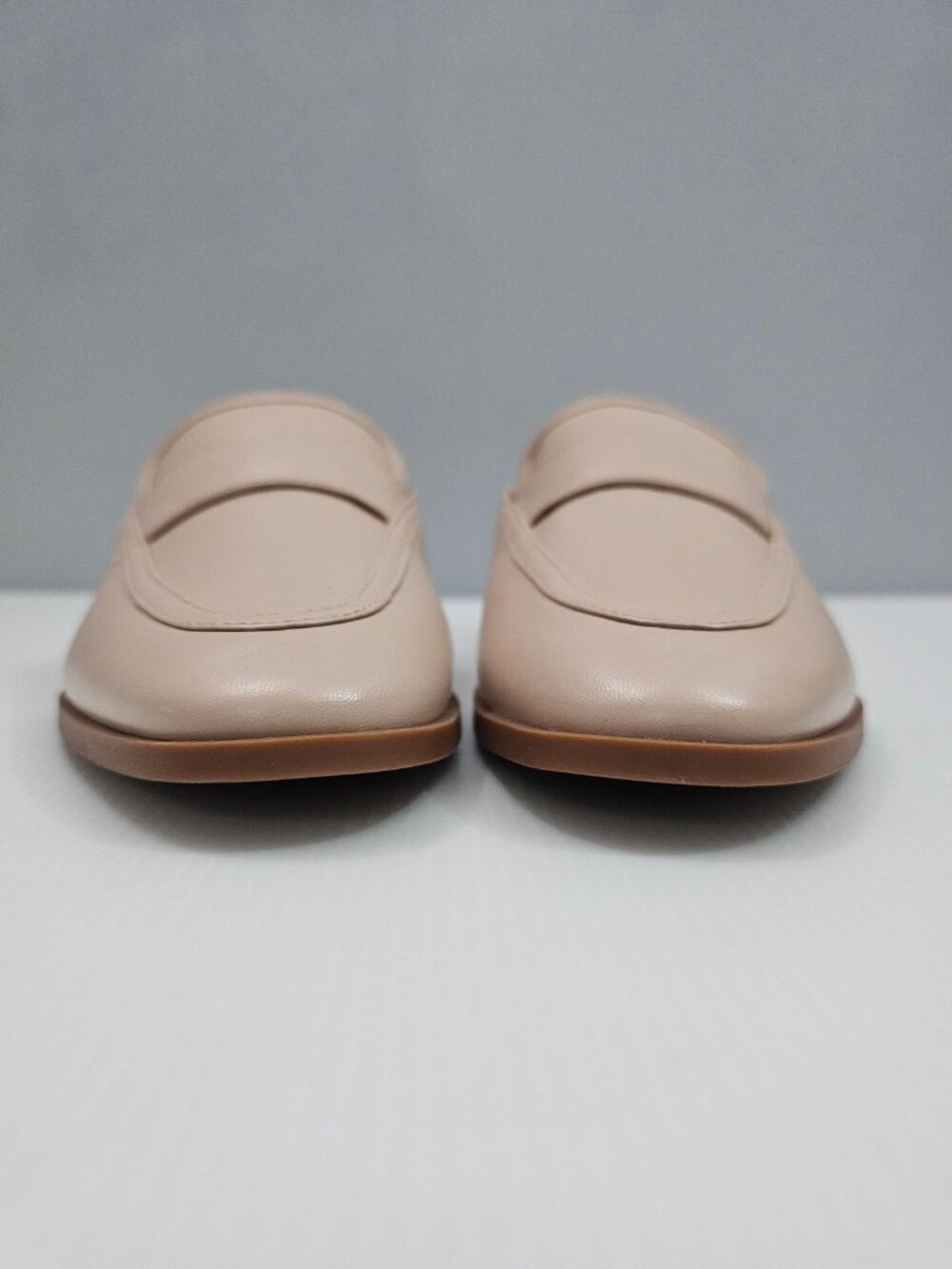 Schutz Maurice Penny Loafer Flats Womens 10 Beige Nappa Leather Minimalist NEW - Picture 6 of 14